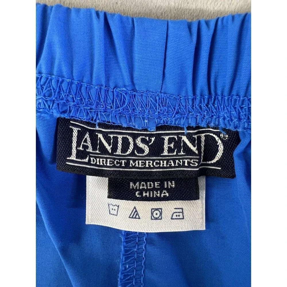 Lands' End Swim Shorts Unisex 1X 16-18 Blue‎ Lined Polyester Swimwear Shorts